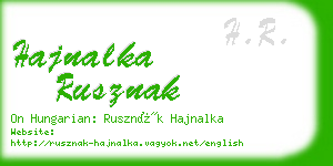 hajnalka rusznak business card